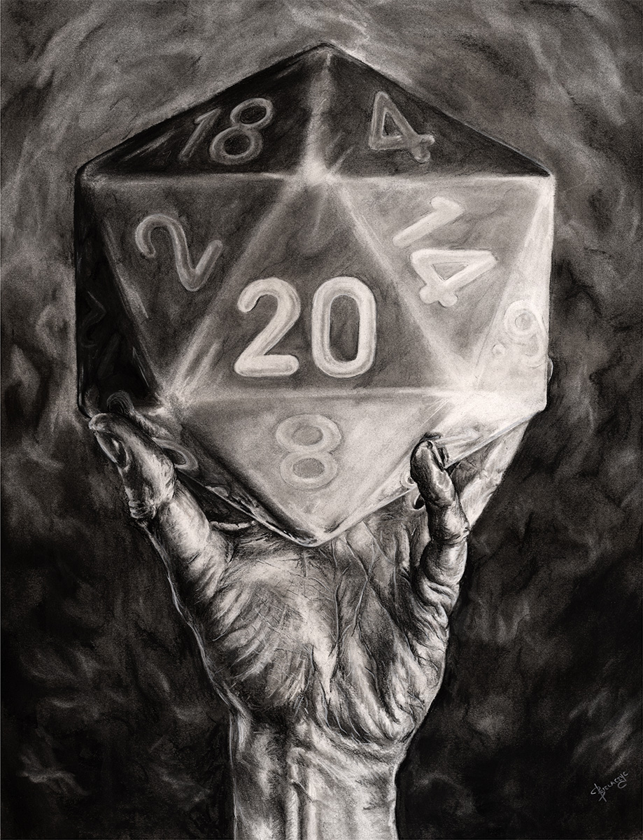 Critical Roll by Paul Bielaczyc D20 RPG Art