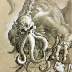 Serving the Master, Cthulhu Cat Art by Paul Bielaczyc
